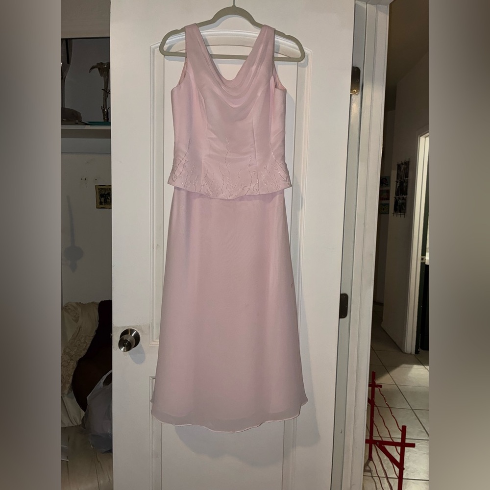 Bella formals Pink Sleeveless Cowl Neck Sundress